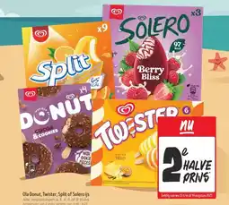 Jumbo Ola Donut, Twister, Split of Solero ijs aanbieding