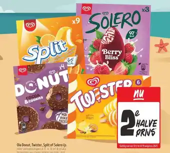 Jumbo Ola Donut, Twister, Split of Solero ijs aanbieding