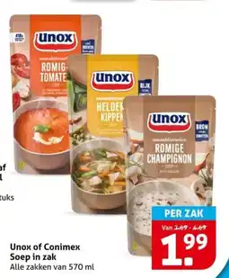 Hoogvliet Unox of Conimex Soep in zak aanbieding
