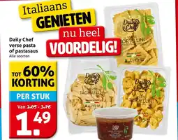 Hoogvliet Daily Chef verse pasta of pastasaus aanbieding
