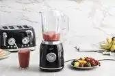 Bol.com Blender Zwart Retro OldScool 600W 1.5 liter - 2 snelheden + pulse aanbieding