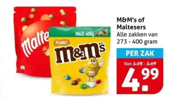 Hoogvliet M&M's of Maltesers aanbieding