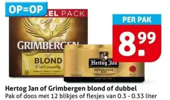 Hoogvliet Hertog Jan of Grimbergen blond of dubbel aanbieding