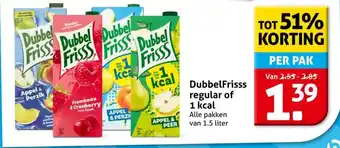 Hoogvliet DubbelFrisss regular of 1 kcal aanbieding