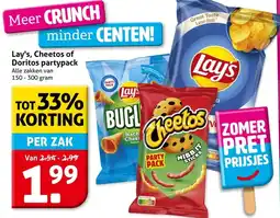 Hoogvliet Lay's, Cheetos of Doritos partypack aanbieding