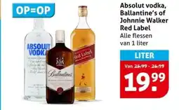 Hoogvliet Absolut vodka, Ballantine's of Johnnie Walker Red Label aanbieding