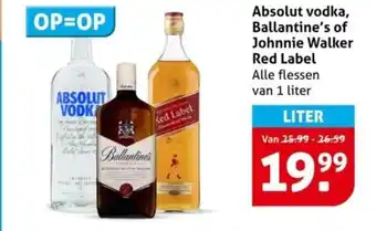 Hoogvliet Absolut vodka, Ballantine's of Johnnie Walker Red Label aanbieding