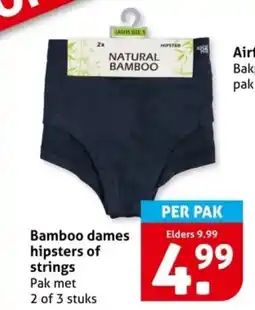 Hoogvliet Bamboo dames hipsters of strings aanbieding
