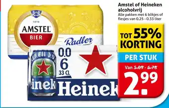 Hoogvliet Amstel of Heineken alcoholvrij aanbieding