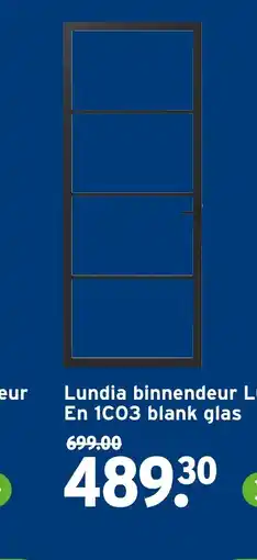 GAMMA Lundia binnendeur Lumen En 1C03 blank glas aanbieding