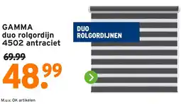 GAMMA GAMMA duo rolgordijn 4502 antraciet aanbieding
