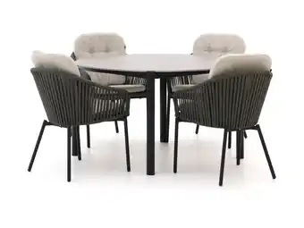 Kees Smit Hartman Arezzo ø 130cm dining tuinset 5-delig aanbieding