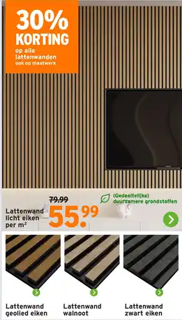 GAMMA Lattenwand licht eiken aanbieding