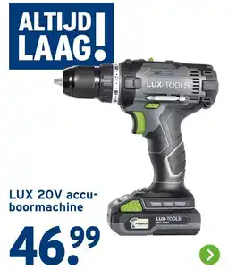 GAMMA LUX 20V accu- boormachine aanbieding