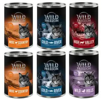 Zooplus 6 x 400 g Wild Freedom - Mixpakket 2: 2x Kip, 2x Zeezalm, 1x Rund, 1x Eend aanbieding
