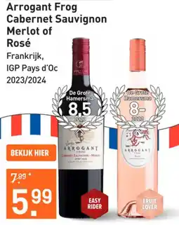 Gall & Gall Arrogant Frog Cabernet Sauvignon Merlot of Rosé aanbieding
