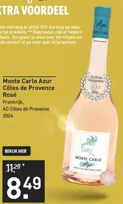 Gall & Gall Monte Carlo Azur Côtes de Provence Rosé aanbieding