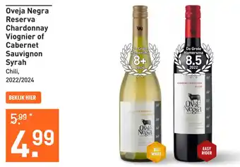 Gall & Gall Oveja Negra Reserva Chardonnay Viognier of Cabernet Sauvignon Syrah aanbieding