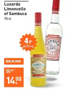 Gall & Gall Luxardo Limoncello of Sambuca aanbieding