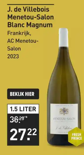 Gall & Gall J. de Villebois Menetou-Salon Blanc Magnum aanbieding