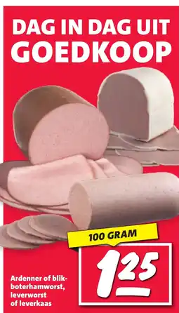 Nettorama Ardenner of blik boterhamworst, leverworst of leverkaas aanbieding