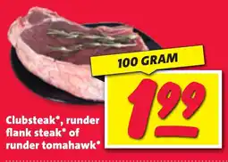 Nettorama Clubsteak, runder flank steak of runder tomahawk aanbieding