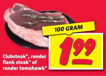 Nettorama Clubsteak, runder flank steak of runder tomahawk aanbieding