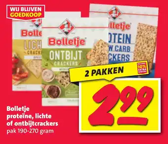 Nettorama Bolletje proteïne, lichte of ontbijtcrackers aanbieding