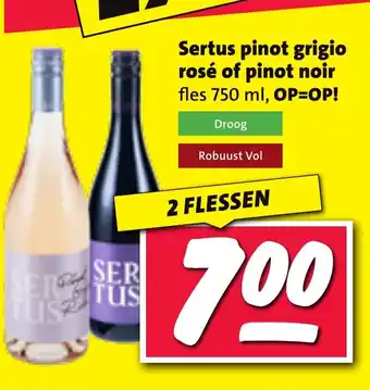 Nettorama Sertus pinot grigio rosé of pinot noir aanbieding