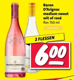 Nettorama Baron D'Arignac medium sweet wit of rosé aanbieding