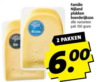 Boni Familie Nijland plakken boerderijkaas aanbieding