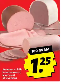 Boni Ardenner of blik boterhamworst, leverworst of leverkaas aanbieding