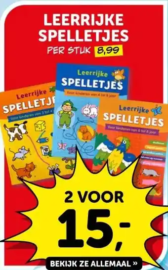 Boekenvoordeel LEERRIJKE SPELLETJES aanbieding