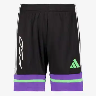 Scapino Adidas F50 SHO Y kinder voetbalshort zwart paars aanbieding