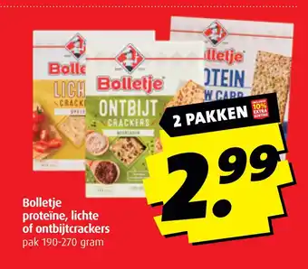 Boni Bolletje proteïne, lichte of ontbijtcrackers aanbieding