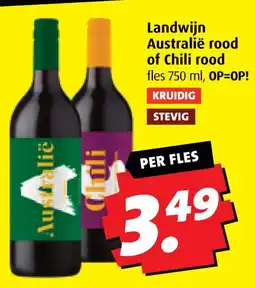 Boni Landwijn Australië rood of Chili rood aanbieding