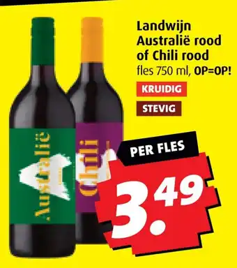 Boni Landwijn Australië rood of Chili rood aanbieding