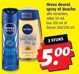 Boni Nivea deorol, spray of douche aanbieding