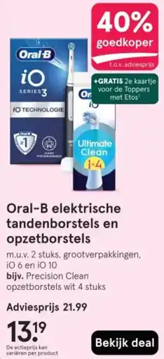 Etos Oral-B elektrische tandenborstels en opzetborstels aanbieding