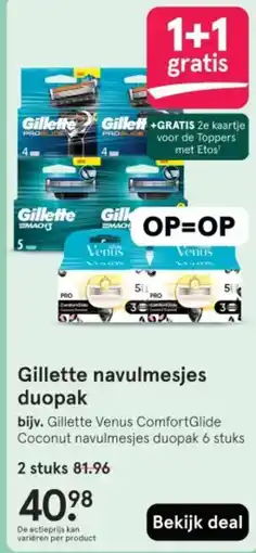 Etos Gillette navulmesjes duopak aanbieding