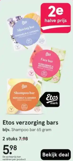 Etos Etos verzorging bars aanbieding