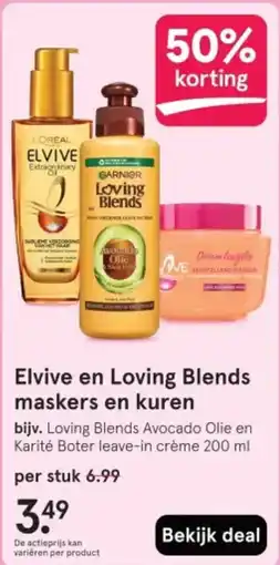 Etos Elvive en Loving Blends maskers en kuren aanbieding