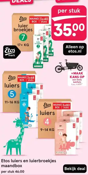 Etos Etos luiers en luierbroekjes maandbox aanbieding