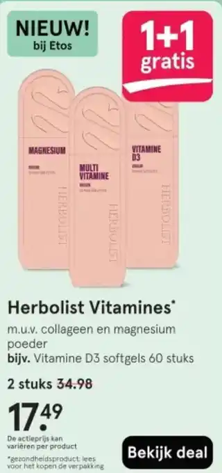 Etos Herbolist Vitamines aanbieding