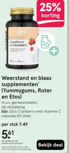 Etos Weerstand en blaas supplementen* aanbieding