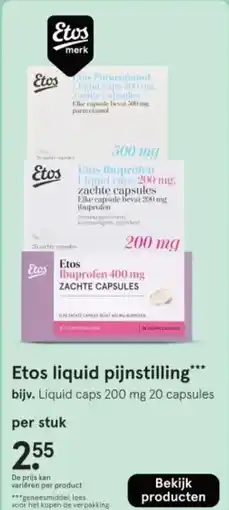 Etos Etos liquid pijnstilling aanbieding