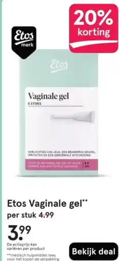 Etos Etos Vaginale gel aanbieding