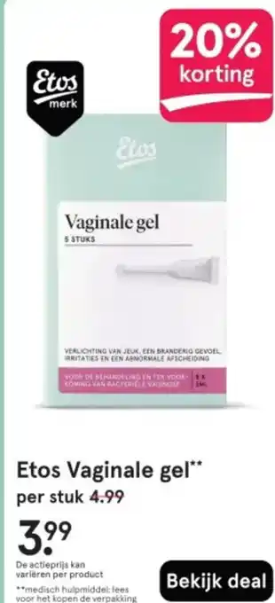 Etos Etos Vaginale gel aanbieding
