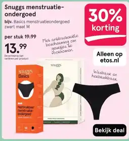 Etos Snuggs menstruatie ondergoed aanbieding