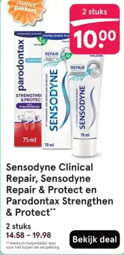 Etos Sensodyne Clinical Repair, Sensodyne Repair & Protect en aanbieding